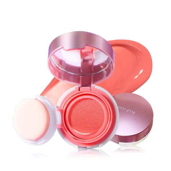 BLUE LOVE Cushion Liquid Blush for Cheeks, Finesse Liquid Silky