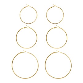 Big Gold Hoop Earrings for Women Hypoallergenic 925 Sterling Silver Post Thin Loop 14K Gold Plated Hoop Earrings Set for Women, 3 Pairs (14K Gold 40mm,50mm,60mm)