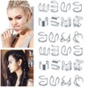 32 Pcs Hair Braids Dreadlock Non-Piercing Ear Clip Beard Beads