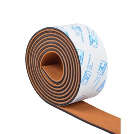 OCEANBROAD Boat Flooring EVA Foam Self-Adhesive 96''x2.4'' Faux Teak Marine Boat Decking Borders for Jon Boats Yacht Floor, Brown with Black Seam Lines