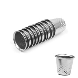 PLABBDPL Pack of 10 Sewing Thimbles, Thimble Finger Protector, Metal Sewing Thimble, Fingertip Thimble, Adjustable, Accessories, DIY Sewing Tool for Sewing, Embroidery, Crafts