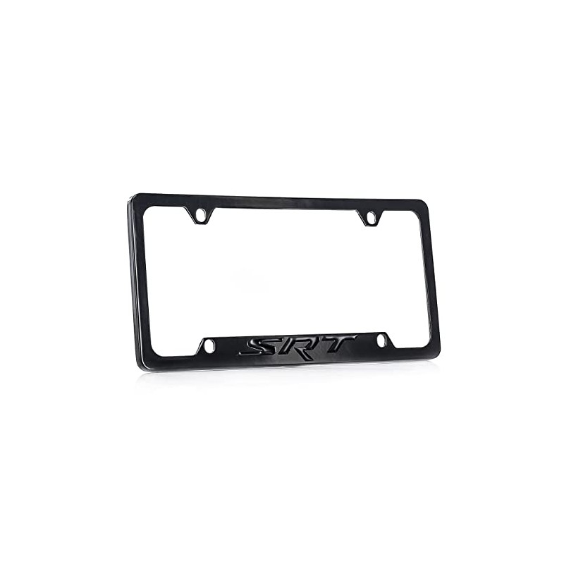 Dodge SRT Black Solid Metal License Plate Frame Tag Holder
