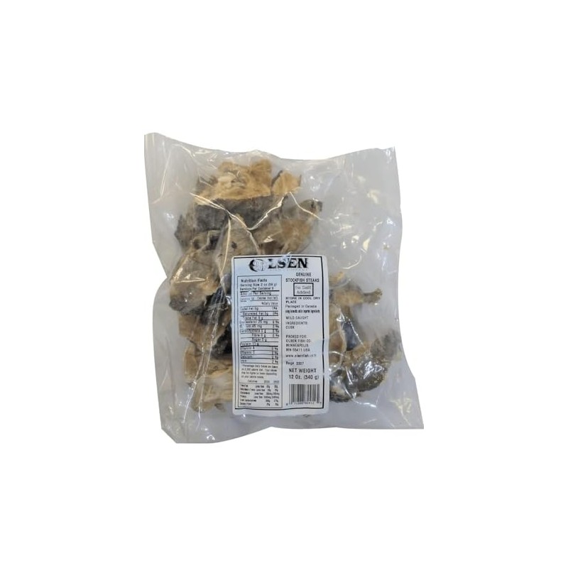 Dry Stock Fish Norwegian Hard stockfish Steak, Cod Fish /12oz