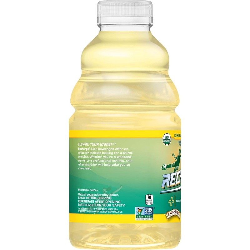 R.W. Knudsen Organic Recharge Lemon, 32-Ounce Packages (Pack of 12)