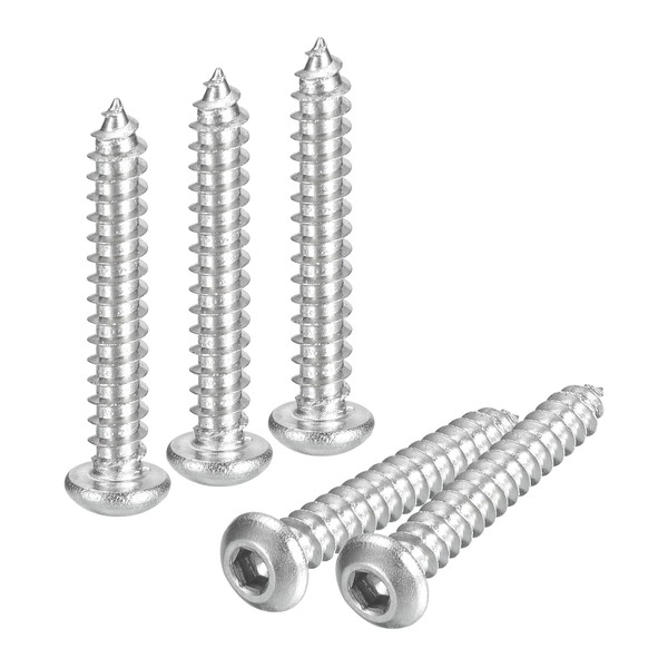 uxcell Hex Socket Self Tapping Screws, M3 x 20mm 304