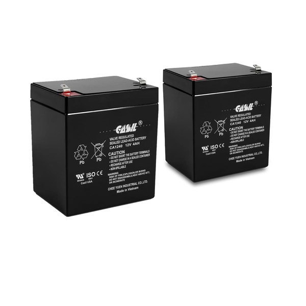Casil FPC-5189 Pack of 2 Genuine CA1240 12V 4Ah SLA Alarm Battery