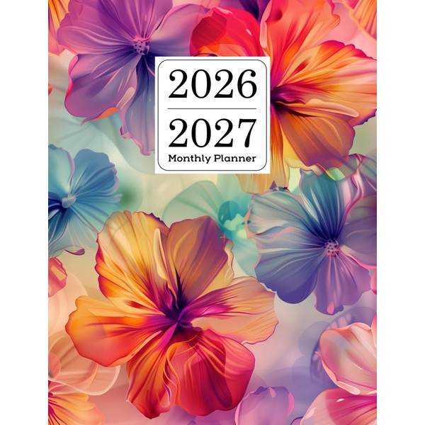 2026-2027 Monthly Planner: Floral Two Year Agenda Organizer Diary -