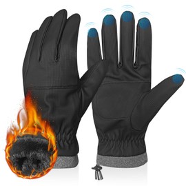 LOKZEER Winter Gloves for Men Women – Touch Screen Waterproof Windproof Warm Gloves with Thermal Lining for Running, Driving, Cycling, Hiking, and Cold Weather Outdoor Activities (Black, One Size)