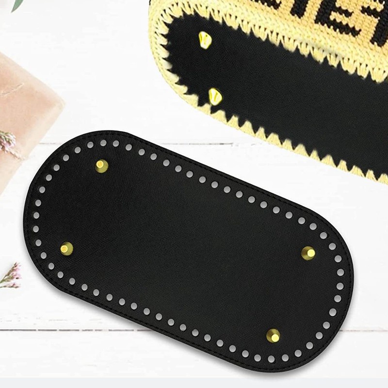 6 Pack PU Leather Bag Bottom Oval Wallet Bottom for