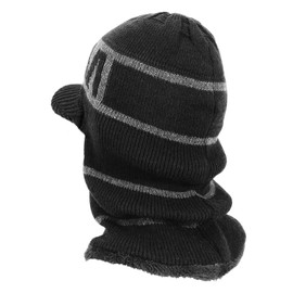 TAGVO Winter Knit Balaclava Visor Beanie Hat with Flexible Neck Warmer, Fleece Lined Thermal Windproof Elastic Warm Ski Face Mask Face cover for Men & Women, Running Skiing Hiking Outdoor Sports