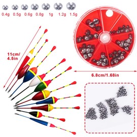 Floats Fishing Set, Fishing Accessory Set, Foam Floats Fishing Accessories, Predator Floats, Feather Oval Stick Grinding Floats, Durable, Suitable for Various Fishing Types