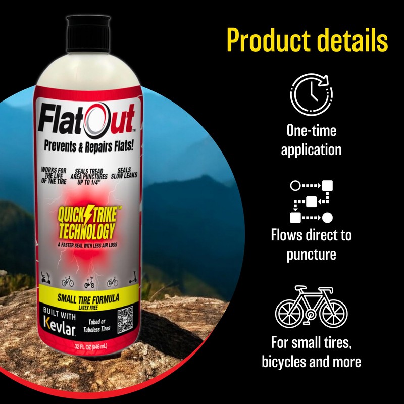 QuickStrike Tire Sealant - Small Tire/Bicycle Formula - New Formula