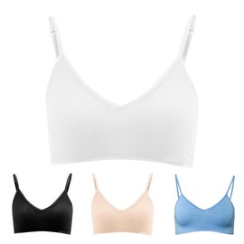 Living Crafts - CAMILLA Pullover Bra Organic Cotton Sports Bra Top Vest Bralette Bustier Comfortable Soft Non-Iron for Women, off-white