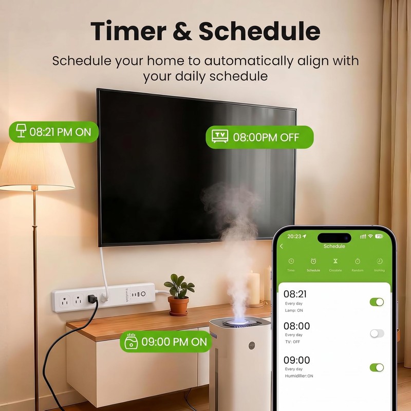 Smart WiFi Power Strip, Surge Protector with Multiple AC Outlets,