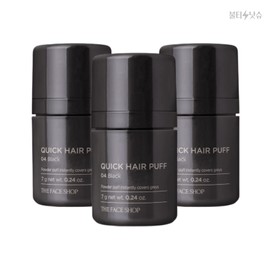 THE FACE SHOP Hair Puff Black Quick Hair Gray Gray Puff 7g 3pcs / 더페이스샵 헤어퍼프 블랙 퀵 헤어 머리숱 새치 퍼프 7g 3개