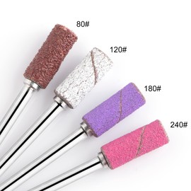 NMKL38 60 Pcs Nail Drill Bits Sanding Bands Nail Drill Bits 80 120 180 240 Grit Nail File Sanding Bands for Acrylic Nails Gel Manicures and Pedicure
