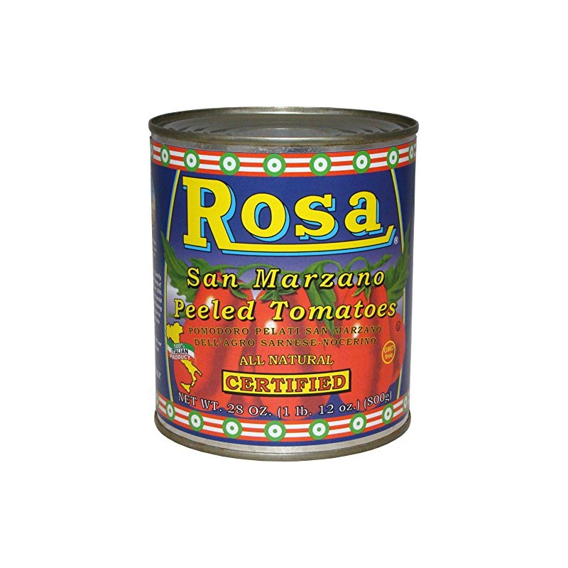 Rosa Certified Italian San Marzano Peeled Tomatoes, 28-Ounce Cans (Pack