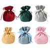 Bekecidi 6 Pcs Velvet Bags with Drawstring and Imitation Pearl,