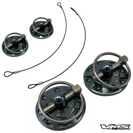 VMS RACING UNIVERSAL CNC BILLET ALUMINUM RACING DUMMY FAKE HOOD PIN APPEARANCE KIT GUNMETAL