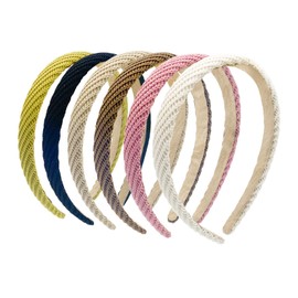 MEFINESHOW 6 Pcs Headbands for Women Thin Solid Color Hairbands Non Slip Knitted Headband Cute Head Bands for Women’s Hair Fashion Hair Accessories