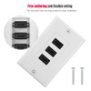 Bewinner 3-Port HDMI Wall Plate with Adapter, ABS Wall Mount