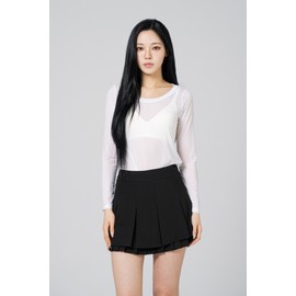 Women's Golf Innerwear Ice Plain Round T-shirt Women's Golf Wear / 여성 골프 이너웨어 아이스 무지 라운드 티셔츠 여자 골프웨어