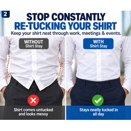 Men'S Nylon Shirt Stays with Anti-Slip Elastic Grip and Adjustable Buckle - Non-Textile Weaved Shirt Holder Straps