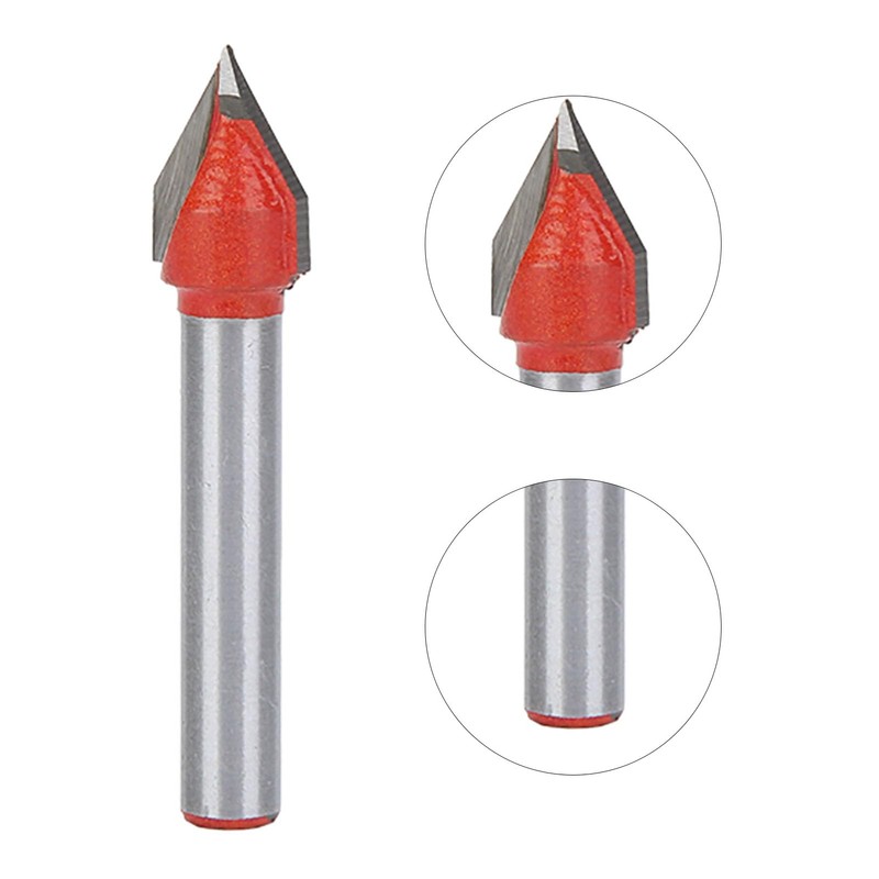 60°CNC Engraving V Groove 3D Router Bits 6x10mm 1/4" Shank