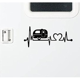 Bluegrass Decals L1016 Black Vinyl Camper Travel Trailer Heartbeat Lifeline Decal Sticker 11.50 Inches x 5.0 Inches