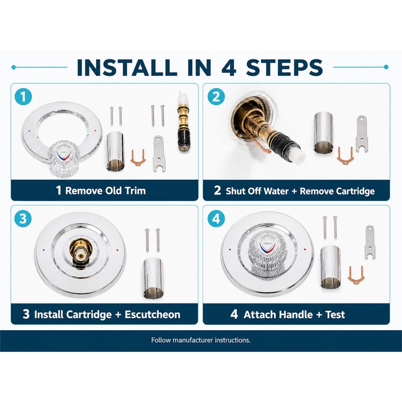 Shower Trim Kit, Compatible with Moen T470 Chateau Shower Trim