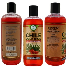 HIGH SUPREME Chili, Rosemary & Aloe Vera(Chile,Romero & Sabila) Shampoo – 500 ml – Daily Moisturizing Formula – Supports Scalp Balance – For All Hair Types – Paraben-Free