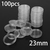 ReachMall 100 Pieces 23mm Clear Round Coin Holder Capsules Storage