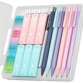back to school sale!!!Four Candies Cute Mechanical Pencil Set,, 6PCS Pastel Pencils(0.5MM/0.7MM/0.9MM) with 360PCS HB Pencil Leads, 3PCS Erasers and 9PCS Eraser Refills, Aesthetic Mechanical Pencils for Girls Writing, Suitable for School and Office use -