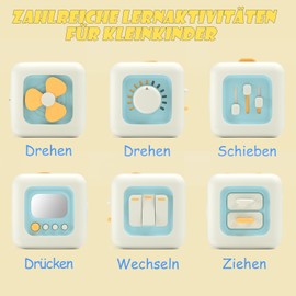 Yitical Montessori Toy from 1 Year 6 in 1, Motor Skills Cube Learning Toy Motor Skills Toy from 12 18 Months 2 3 Years, Baby Gift Boy and Girl