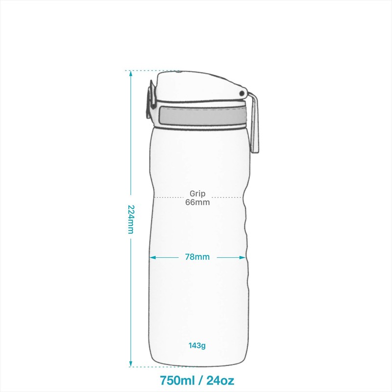 Ion8 Leak Proof Tour Water Bottle, Frosted Red, 750 ml