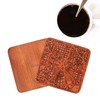Dallas Map Coaster, Set of 4, Sapele Wooden Coaster with