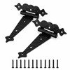 6 Inch Decorative Hammered Tee Hinge, 2 Pack Black Heavy