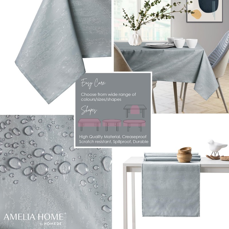 AmeliaHome Tablecloth, Lotus Effect, Water-resistant