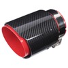 Universal Exhaust Tip Tail Throat Glossy Carbon Fiber Red Pipe