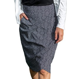 RipSkirt Hawaii Length 3 - Wrap Skirt for Women - Quick Dry Swim Cover-Up with Side Pocket - Lightweight for Beach, Travel and Casual Wear (Black Pearl Batik, Large)