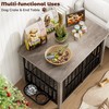 Lulive Dog Crate Furniture, Wooden Dog Kennel Indoor with Adjustable