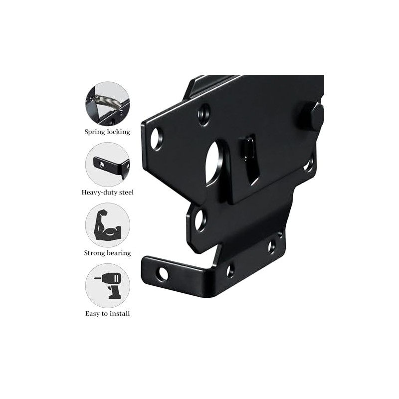skysen Carbon Steel Vinyl Wood Fence Post Mount Gate Latch(2066-cs-p)