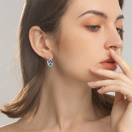 Tulip Leverback Earrings Sterling Silver Tulip Flower Jewelry Gift for Women