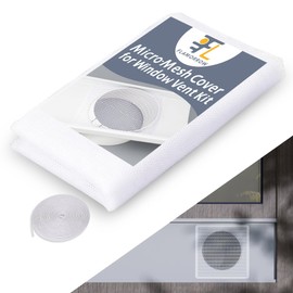 Flamorrow Micro-Mesh Cover for Window Vent Kit, Leaf Guard Mesh Cover for Portable Air Conditioner Window Vent Kit, Universal Anti-Debris Mesh Cover, Easy Install, Prevent Leaves, Debris