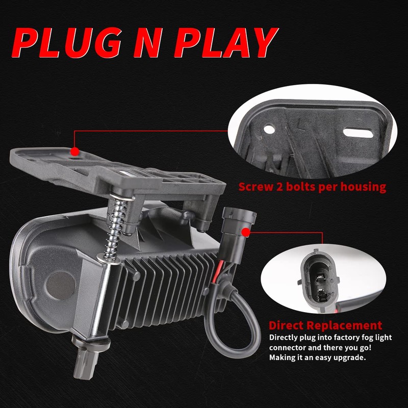 GXENOGO LED Projector Fog Lights Compatible with 1999-2002 GMC Sierra
