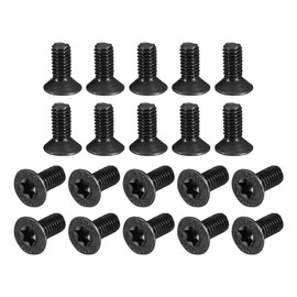 uxcell M4-0.7x10mm Flat Head Torx Anti Theft Machine Screws, 20Pcs 10.9 Grade Alloy Steel, Torx Drive, Countersunk Head, Full Thread, Black Oxide Finish