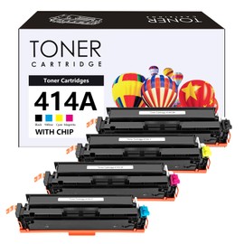 414A 414X Toner Cartridge 4 Pack with Chip Compatible for Color Laserjet Pro MFP M479fdw M479fdn M479dw for Use in Pro M454dw M454dn M479 M454 Printer Ink High Yield,Cyan Yellow Magenta Black