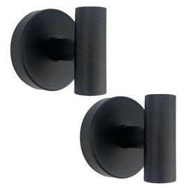 BIRDDIE Suction Cup Shower Towel Hooks, Wall Mount Robe Holder, Heavy Duty No Drill Wall SUS304 Waterproof Stainless Steel Hooks for Bedroom, Bathroom, Kitchen, Hotel and Office (2*Matte Black)