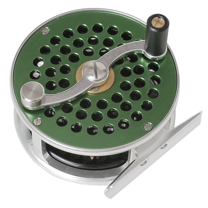 Vintage Classic Fly Fishing Reel,Right/Left Handle Position, Fly Reel (Green,