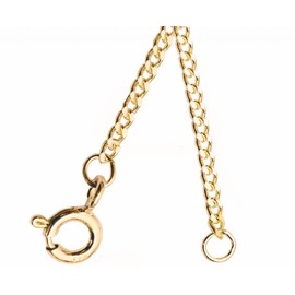 ANTOMUS® 18K YELLOW GOLD VERMEIL Solid Sterling Silver Diamond Cut Curb 45(1.50mm Gauge) 6 Inch Extender Chain.